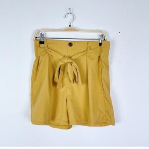 Mustard Yellow Satin Tie Waist  Band - City Short W- 17"